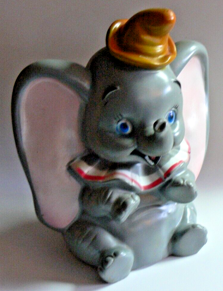 Vintage 1972 Walt Disney 10" Dumbo Flying Elephant Piggy Bank Play Pal Plastics - $48.99