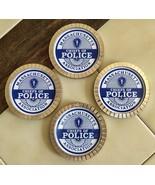 4 Vintage Massachusetts CHIEFS OF POLICE Association Gold Rimmed Drink C... - $29.30