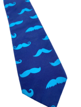 Old Navy Tie Medium Boys Blue Mustache Moustache Print Cotton - £21.95 GBP