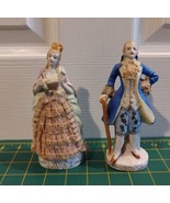 2 - Vintage WALES Crown Label Porcelain Lady &amp; Gent In Lace Figurines - ... - £22.82 GBP