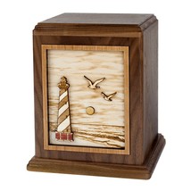 Walnut Cape Hatteras Lighthouse Wood Cremation Urn - £319.64 GBP