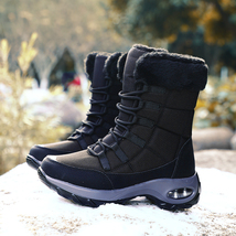 Moipheng New Winter Women Boots Casual Warm Boots Shoes Women Round Toe Wedges S - £59.77 GBP