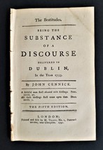 1791 Antique The Beatitudes Book 24 Page Substance Discourse Cennick Bible - £69.88 GBP