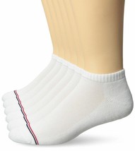 Tommy Hilfiger Men&#39;s 6-Pack Cushion Sole Low Cut White Socks Sz: 9-11; Fits 7-12 - £23.52 GBP