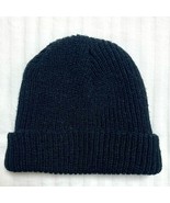 Black Knit Beanie Hat Cap Warm Winter Preppy - £12.46 GBP