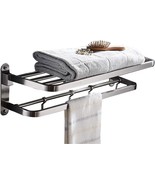 Elloandallo Stainless Steel Towel Racks For Bathroom Shelf Double Towel Bar - £52.38 GBP