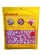 Lollaland Sponge Cloth 3 Pack Pink/Yellow/Orange-Reusable+Eco Friendly - £13.95 GBP