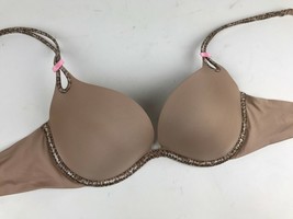 VICTORIA&#39;S SECRET Beige NUDE Push Up PADDED Sexy Little THINGS Bra LEOPA... - £12.87 GBP