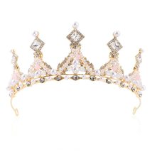 Model Catwalk Handmade Wedding Birthday Tiaras for Girls Pearl Headband Bling Bl - £12.70 GBP