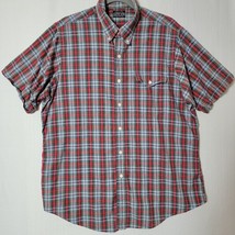 Lands End Mens Shirt Size XL Plaid Short Sleeve Button Up Pocket Cotton - £10.68 GBP