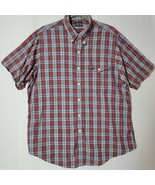 Lands End Mens Shirt Size XL Plaid Short Sleeve Button Up Pocket Cotton - £10.68 GBP