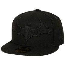Batman Hush Logo Black on Black Colorway New Era 59Fifty Fitted Hat Black - $51.98