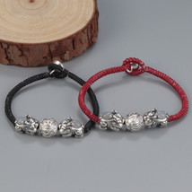 Handwoven Sterling Silver OM Mantra Bracelet,Couple Bracelet,Pixiu,New Year Gift - £30.77 GBP+