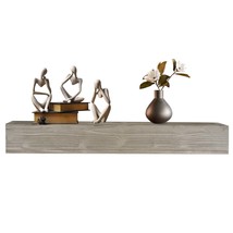 Rustic Wood Fireplace Mantel, Wall-Mounted Floating Shelf, 72&quot; Gray - $2,957.90 MXN