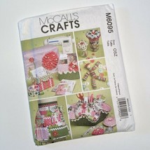 McCalls Crafts M6095 Apron Button Doll Boxes Sewing Machine Cover Pattern Uncut - $6.85