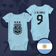 Argentina Alvarez Champions 3 stars FIFA World Cup Qatar 2022 Blue Baby Bodysuit - £21.40 GBP