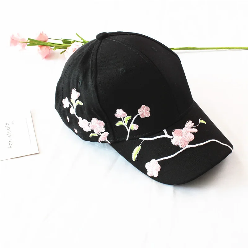 Women Flower Embroidery Baseball Caps Fashion Plum Spring Summer Outdoor Long    - £84.22 GBP