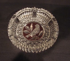 Hofbauer Crystal Byrdes Collection: Ruby 7 Inch Ashtray Hard to Find - £23.90 GBP