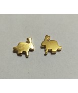 Hare Studs Gold Plating Bunny post Earrings,Easter Bunny Stud Earrings, ... - $342.71 MXN