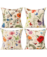 Outdoor Patio Throw Pillow Covers Spring Summer Garden Flowers Farmhouse... - £21.82 GBP