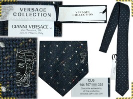 Versace Men&#39;s Tie Tweed Silk Made In Italy! Bargain Price! VE08 T0G - £63.74 GBP