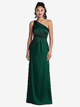 One-Shoulder Draped Satin Maxi Dress....Th063....Hunter....Size 12....NWT - £60.93 GBP