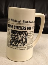 1975 Pittsburgh Post Gazette Ceramic Commemorative Stein Steelers Super Bowl IX - £39.21 GBP