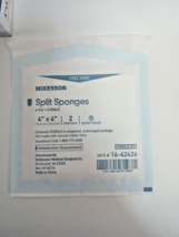 McKesson 6-Ply I.V. Drain Split Sponges Dressing Polyester Sterile 4 X 4... - £10.95 GBP