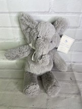 Pottery Barn Kids Elephant Gray Plush Stuffed Animal Baby Toy Lovey Bow 10in - £31.65 GBP