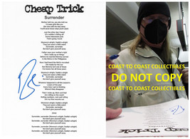 Robin Zander signed Cheap Trick Surrender Lyrics sheet COA Proof autographed - £117.67 GBP