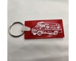 Vintage Waukegan IL EMS Fire Department Double-sided Red 2.5&quot; Keychain - £19.47 GBP