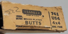 Stanley Brass Butt Hinge Pair 4"x4" - $9.89