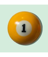 1 One Pool Billiard Ball #1 2.25&quot; Yellow 2 1/4&quot; Standard Size Vintage - $13.47