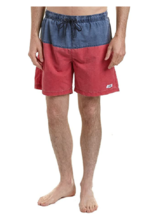 $58 Trunks Men&#39;s San O 6.5 Inch Color Block Swim Shorts Marine/Salsa Sz L NWT - £14.98 GBP