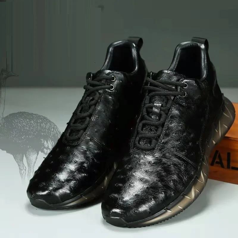 2023 new arrival fashion ostrich skin causal shoes men male genuine leather shoes pdd35 thumb200