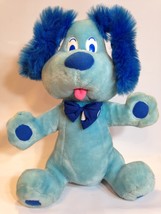 Goffa Vintage Plush Blue Dog Puppy Pooch 16&quot; inch Stuffed Animal Hound Bow Tie - £47.94 GBP