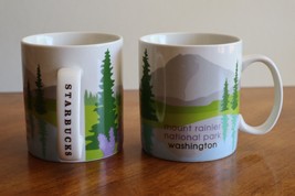 2x Starbucks 2007 Mt Rainier National Park Washington Seattle 18oz Coffee Mug - £23.59 GBP