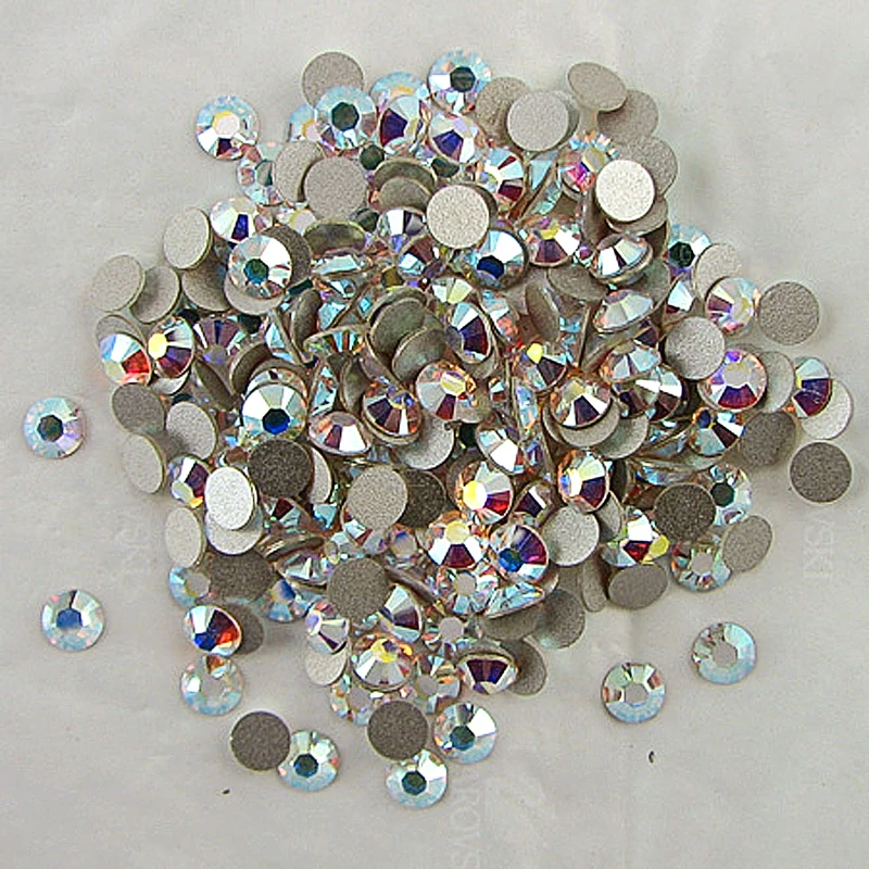 Good Quality ss3-ss50 Crystal AB Non Hotfix Rhinestones / Flat Back Glue On Crys - £93.07 GBP