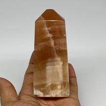 394.6g, 4.1&quot;x1.7&quot;x1.8&quot;, Honey Calcite Point Tower Obelisk Crystal @Pakistan, B25 - £24.85 GBP