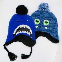 2 Monster Beanie Toboggans Adult Skull Cap ,Kids Sequinned Shark Mouth W... - $93.41 MXN