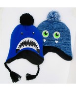 2 Monster Beanie Toboggans Adult Skull Cap ,Kids Sequinned Shark Mouth W... - $93.36 MXN