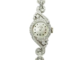 Ladies Hamilton Diamond Platinum Watch - $1,950.00