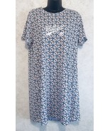Tommy Hilfiger Women's Pullover Night Shirt Logo Pink Blue Large Short Sleeve 85 - $25.73