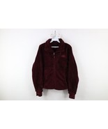 The North Face Womens Medium Spell Out Osito Flow Fleece Jacket Burgundy... - $81.17 CAD