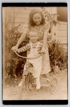 RPPC Mother With Child On Mercury Tricycle Real Photo Postcard A49 - £11.81 GBP