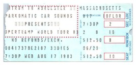 Supertramp Concert Ticket Stub August 17 1983 Worcester Massachusetts - £27.17 GBP