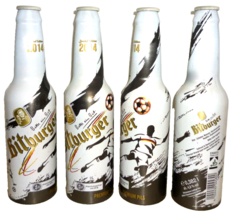 4 Bitburger Soccer WorldCup 2014 Brasil EMPTY Aluminum German Beer Bottles - £11.95 GBP