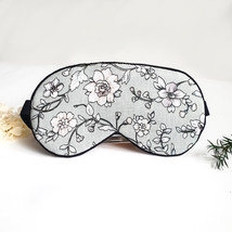 Organic cotton Eye sleep mask - Gray floral eye pillow - Eye mask for woman - Sl - £8.78 GBP