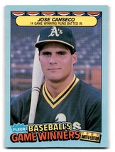 1987 Fleer Baseball&#39;s Game Winners #8 Jose Canseco - £1.31 GBP