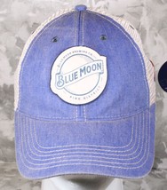 Blue Moon Colorado Mesh Trucker Hat Strapback OSFM Blue/Tan Brewery Beer - £11.40 GBP